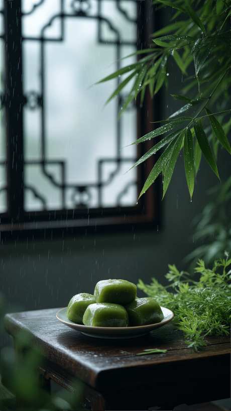 清明节背景_AI图片下载_采样_2304X4096像素-竹子,窗户,青团-作品编号:2026030920028658-志͵设˒网