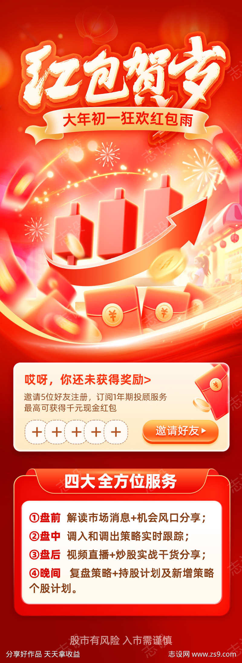 红包贺岁新年拉新红包营销活动海报