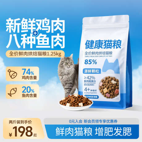 蓝色猫粮狗粮宠物食品活动大促直通车主图_源文件下载_PSD格式_1440X1440像素-直通车,大促,活动-作品编号:2026031210219499-志ˇ设˲͓͕͔͐͑͗ٚٛٙ网