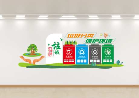 绿色环保垃圾分类文化墙