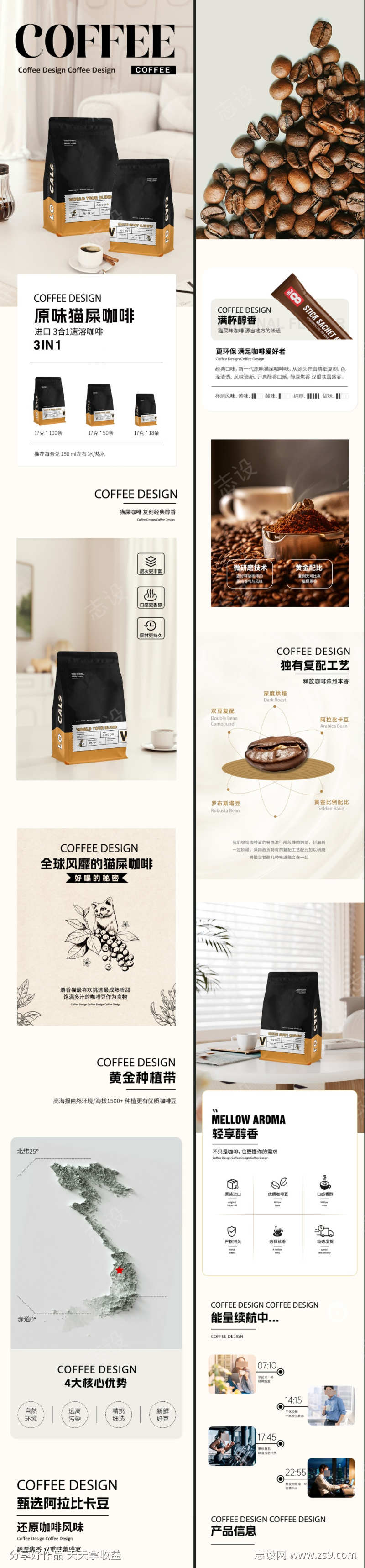电商咖啡详情页简约场景