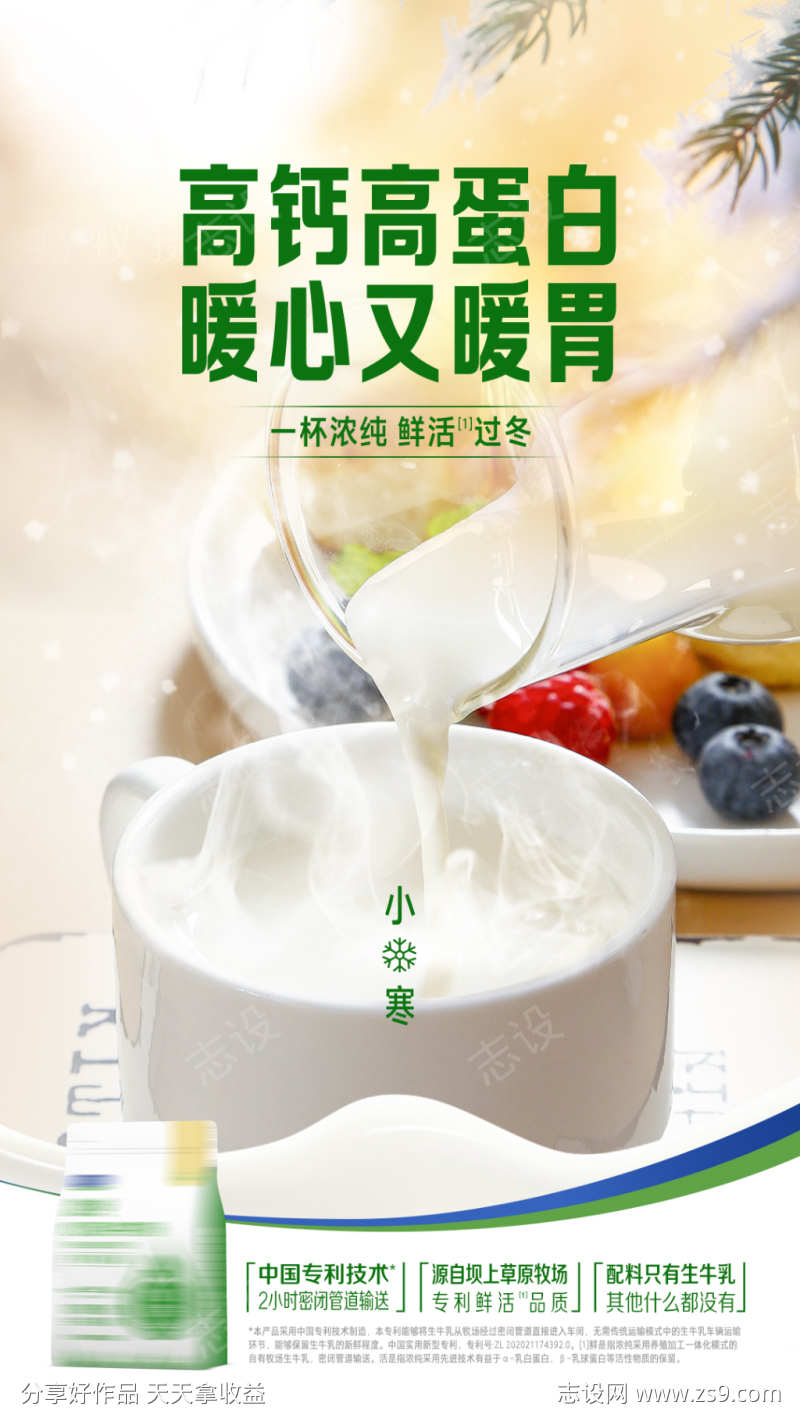 节气小寒奶粉海报