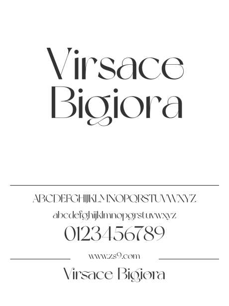 Virsace Bigiora_字体下载_格式_英文_常规_免费商用-Virsace,衬线,简约-作品编号:2026031909386133-志`设′网