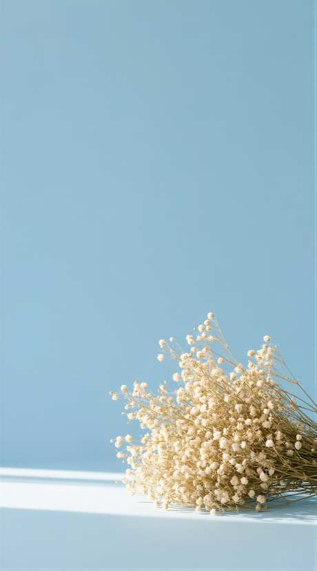 治愈简约生活背景一小束干花