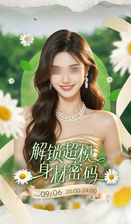 人物海报春日森系活力清新自然风