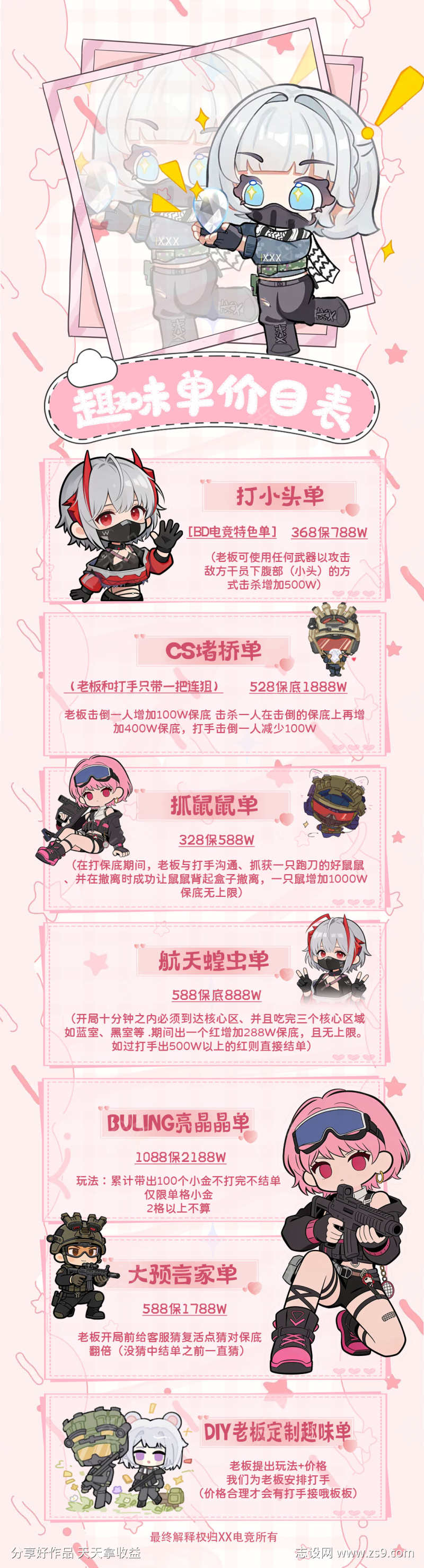 三角洲电竞趣味单价目表