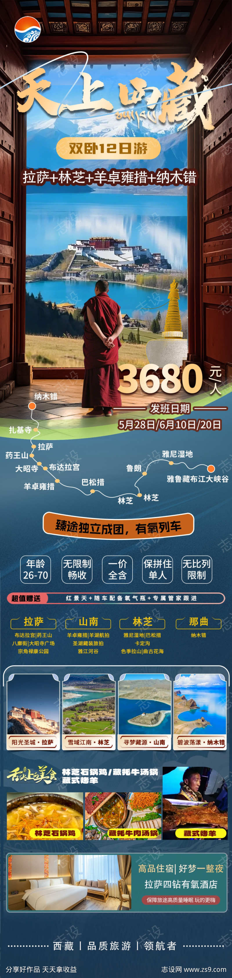 西藏旅游海报长图