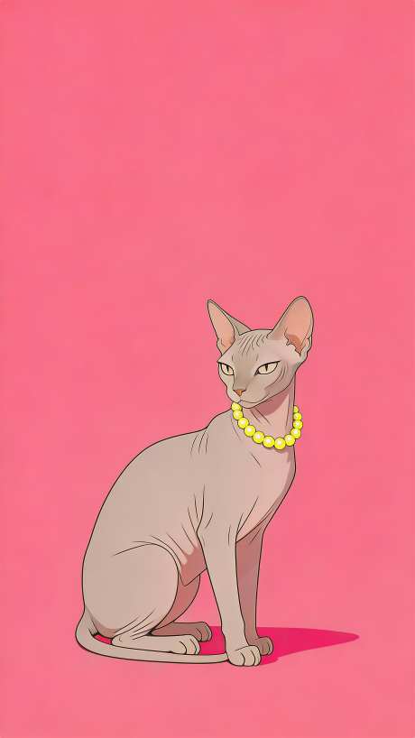 无毛猫插画_AI图片下载_采样_2304X4096像素-平涂,积极,插画-作品编号:2026032515105175-志˓设˰网