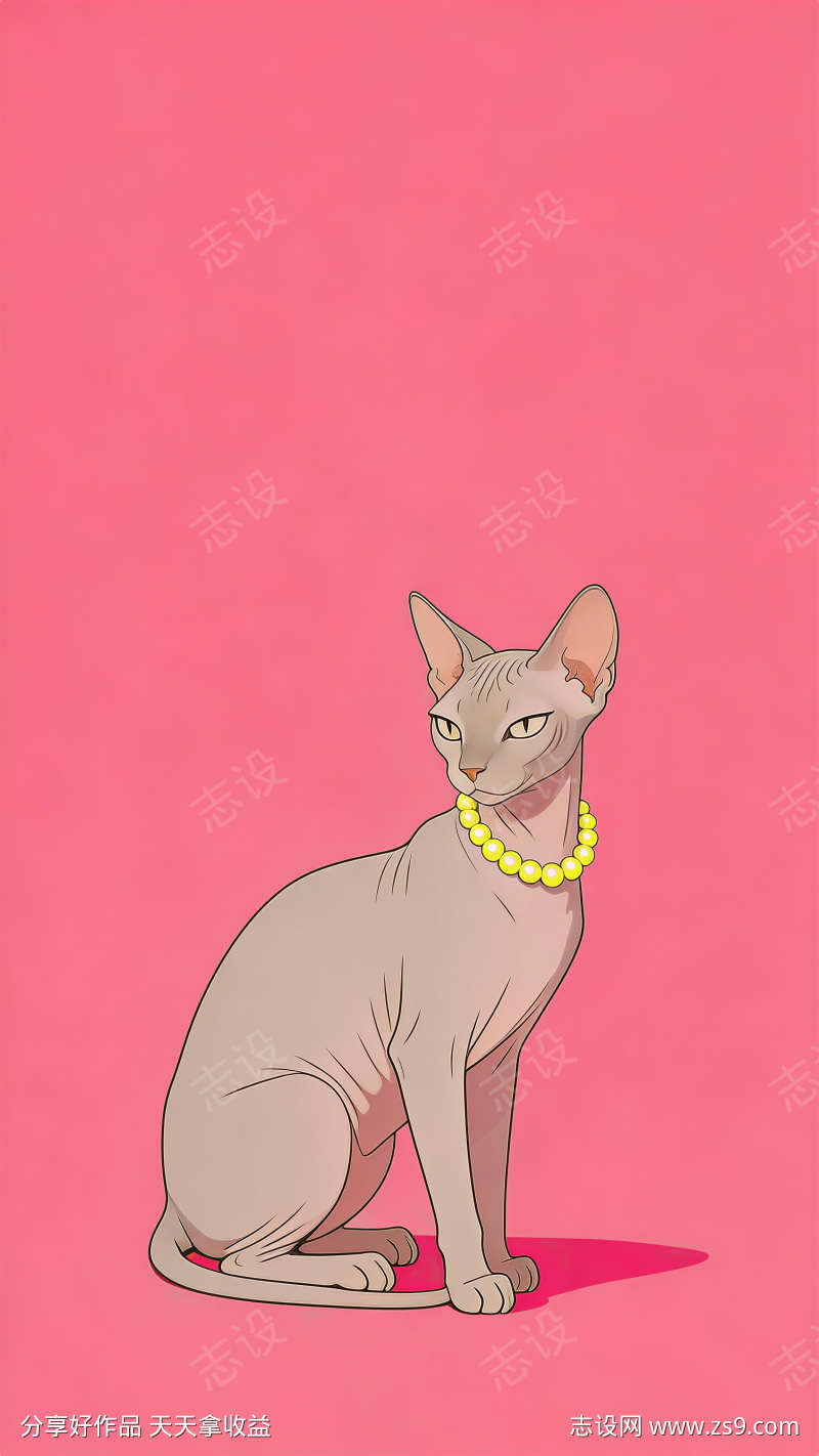 无毛猫插画