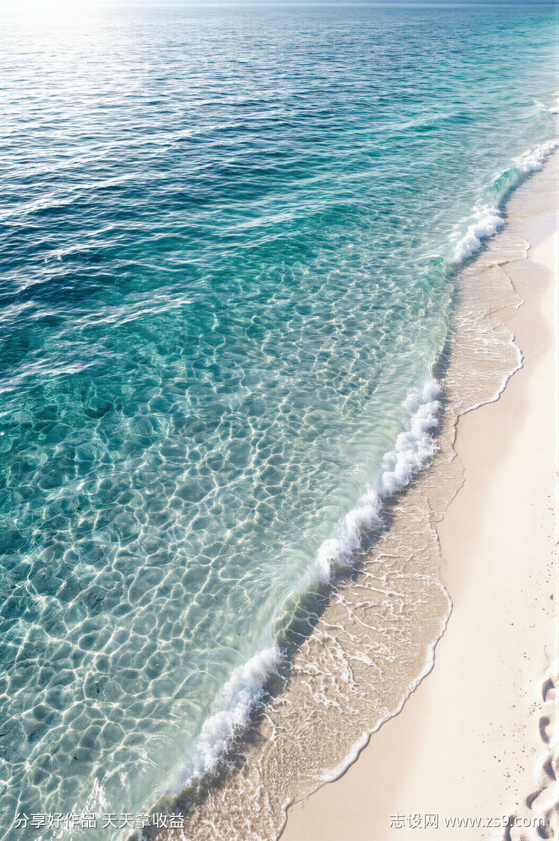 清澈浅蓝海