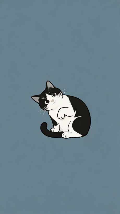 极简奶牛猫背景图_AI图片下载_采样_1440X2560像素-简约,背景图,奶牛猫-作品编号:2026040108353235-志.设˜网