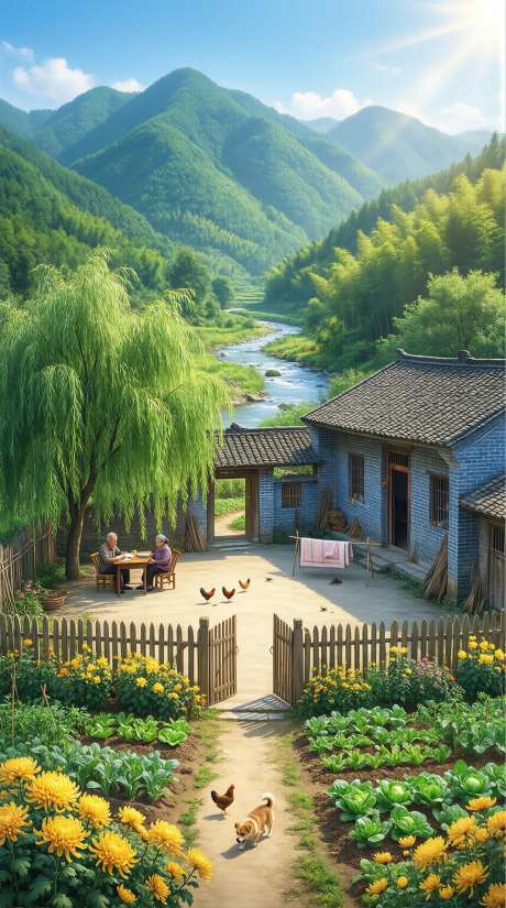 理想的生活_AI图片下载_采样_2284X4094像素-农村,院子,手机壁纸-作品编号:2026040214447570-志‛ۛ设˯网