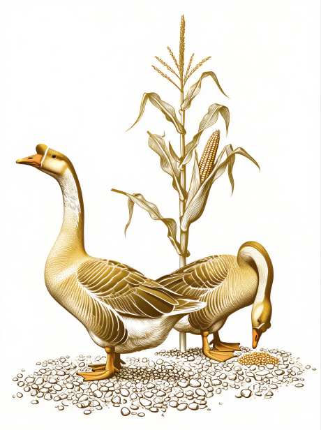 写实风格粒子金色大鹅