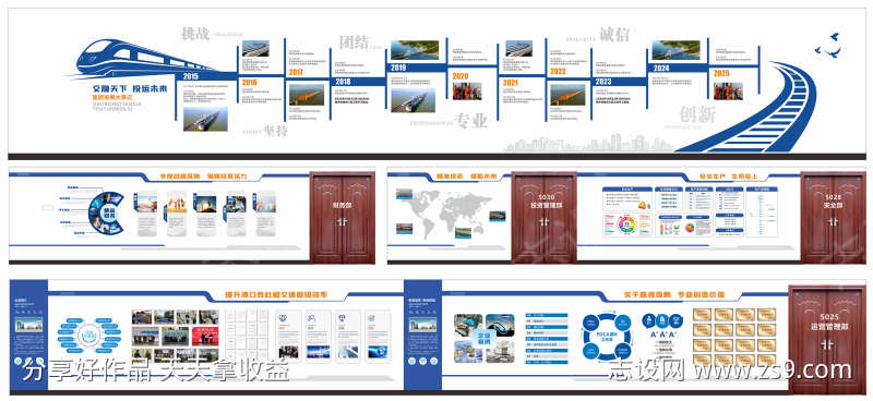 国企文化长廊背景板