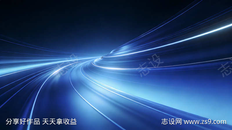 科技感蓝色渐变线条光效未来感AI动态背景