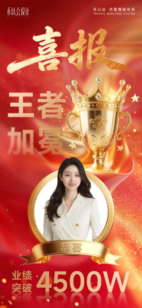 人物喜报颁奖海报