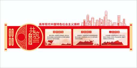 共筑中国梦社会主义核心价值观党建文化墙