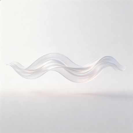 白色磨砂玻璃感流动丝带极简轻奢抽象曲线
