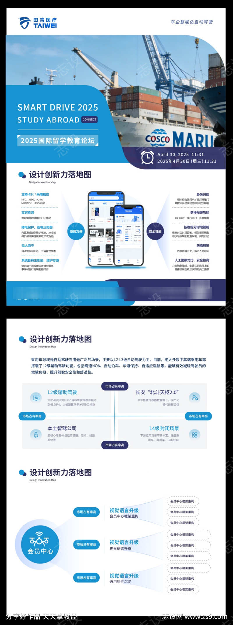 蓝色商务高级产品单页dm
