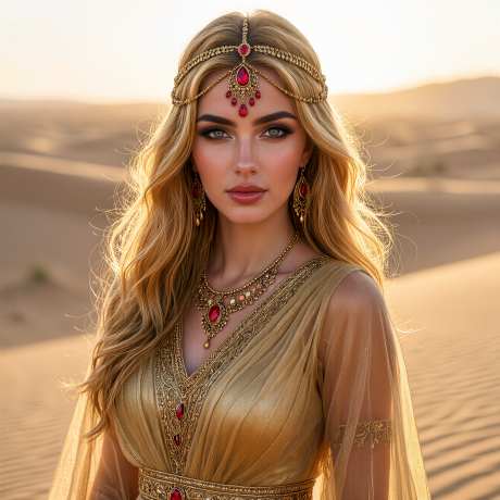 沙漠的异域美女