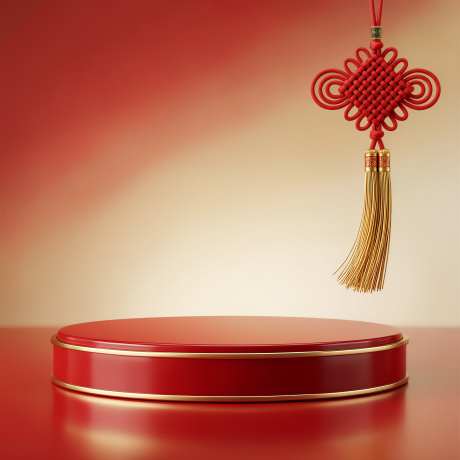 红金电商主图产品展台活动氛围年货节背景