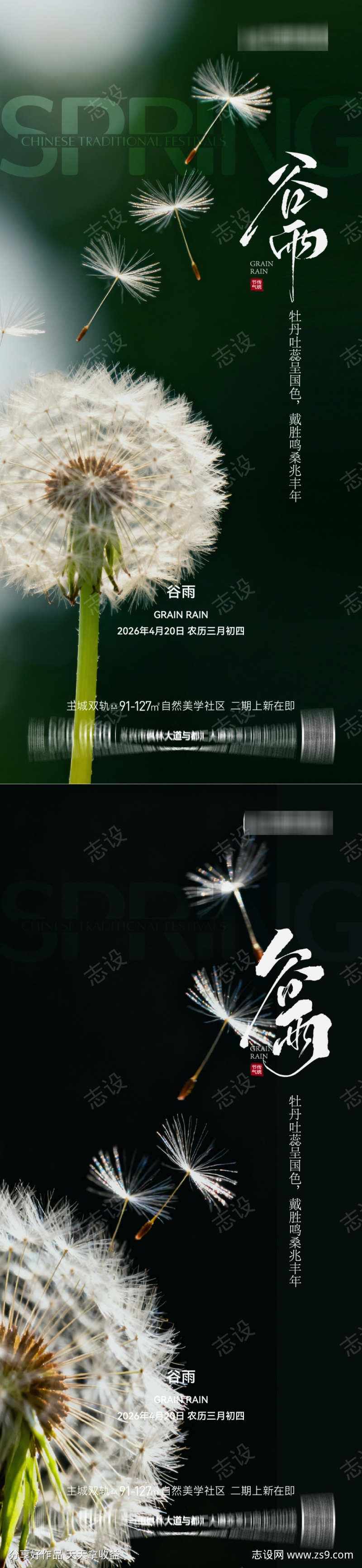 谷雨节气节日海报