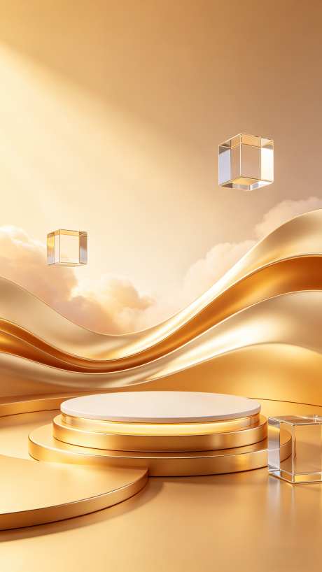 科技曲线动态背景电商产品展台海报背景