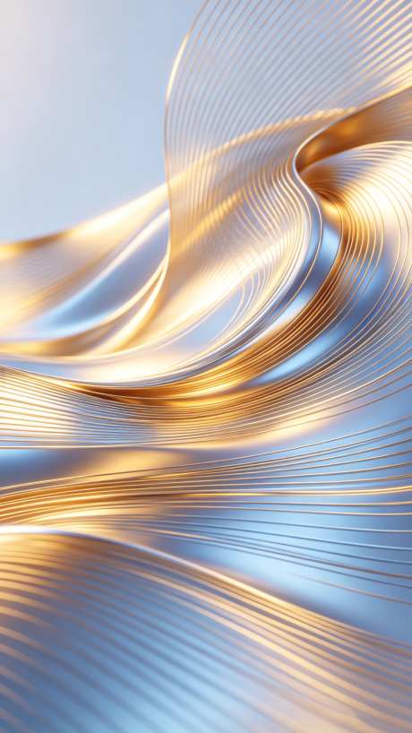 金箔质感波浪纹理科技线条动态背景视频