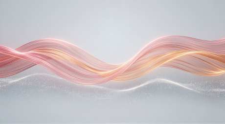 轻奢粉金渐变丝绸线条横版背景