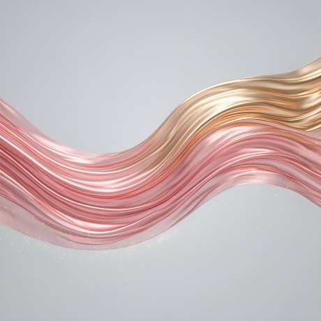 温柔粉金波浪线条电商背景主图