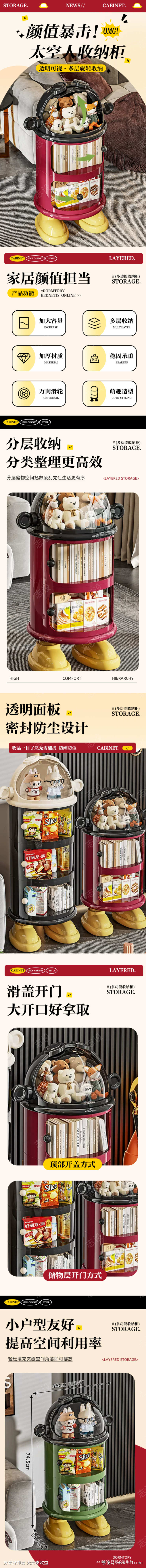 儿童家居收纳柜详情页