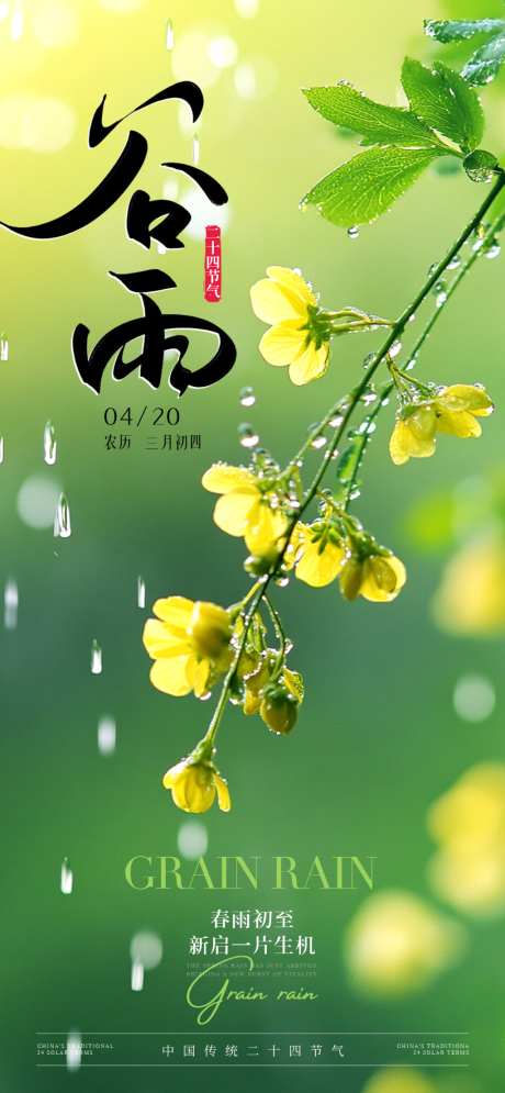谷雨节气海报
