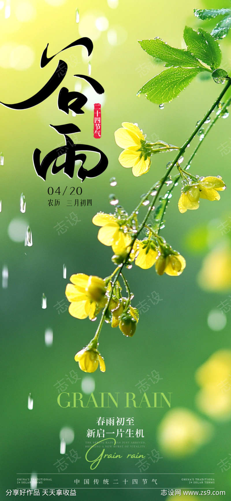 谷雨节气海报