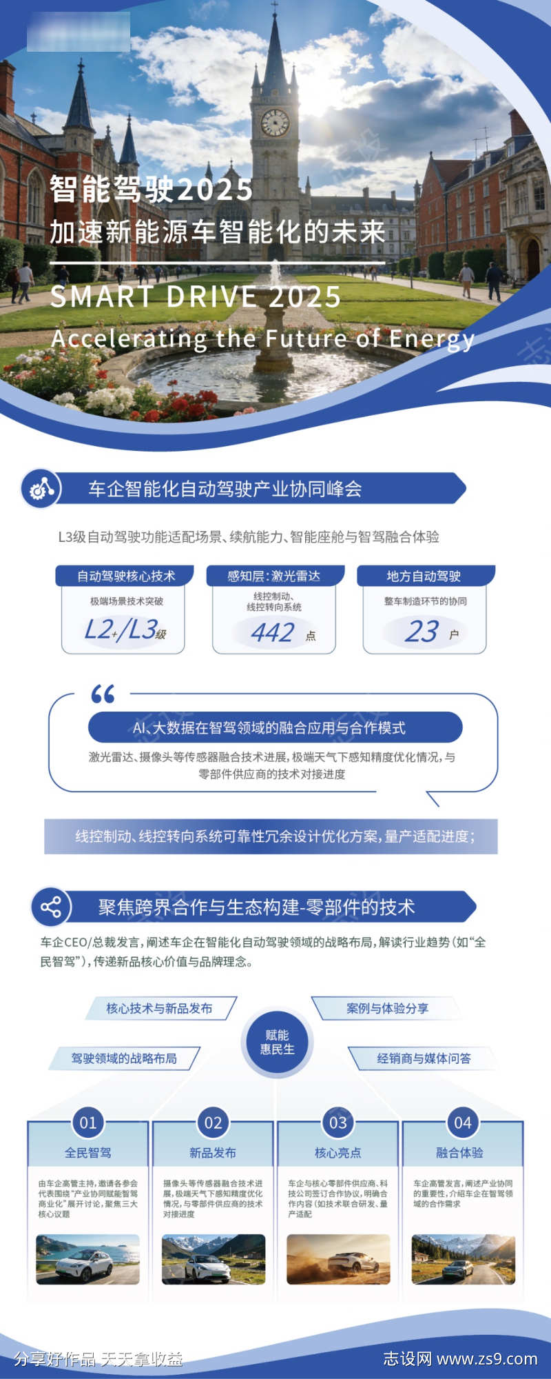 公司蓝色汽车高级展架易拉宝