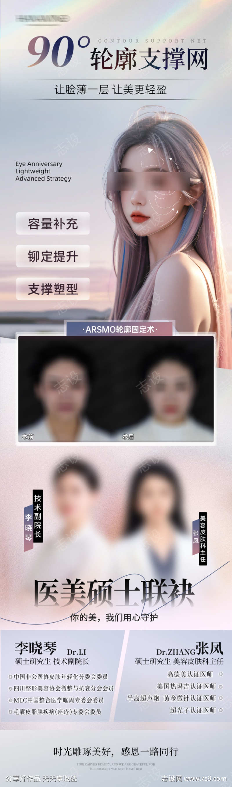 医美90度轮廓支撑抗衰医生联合案例海报