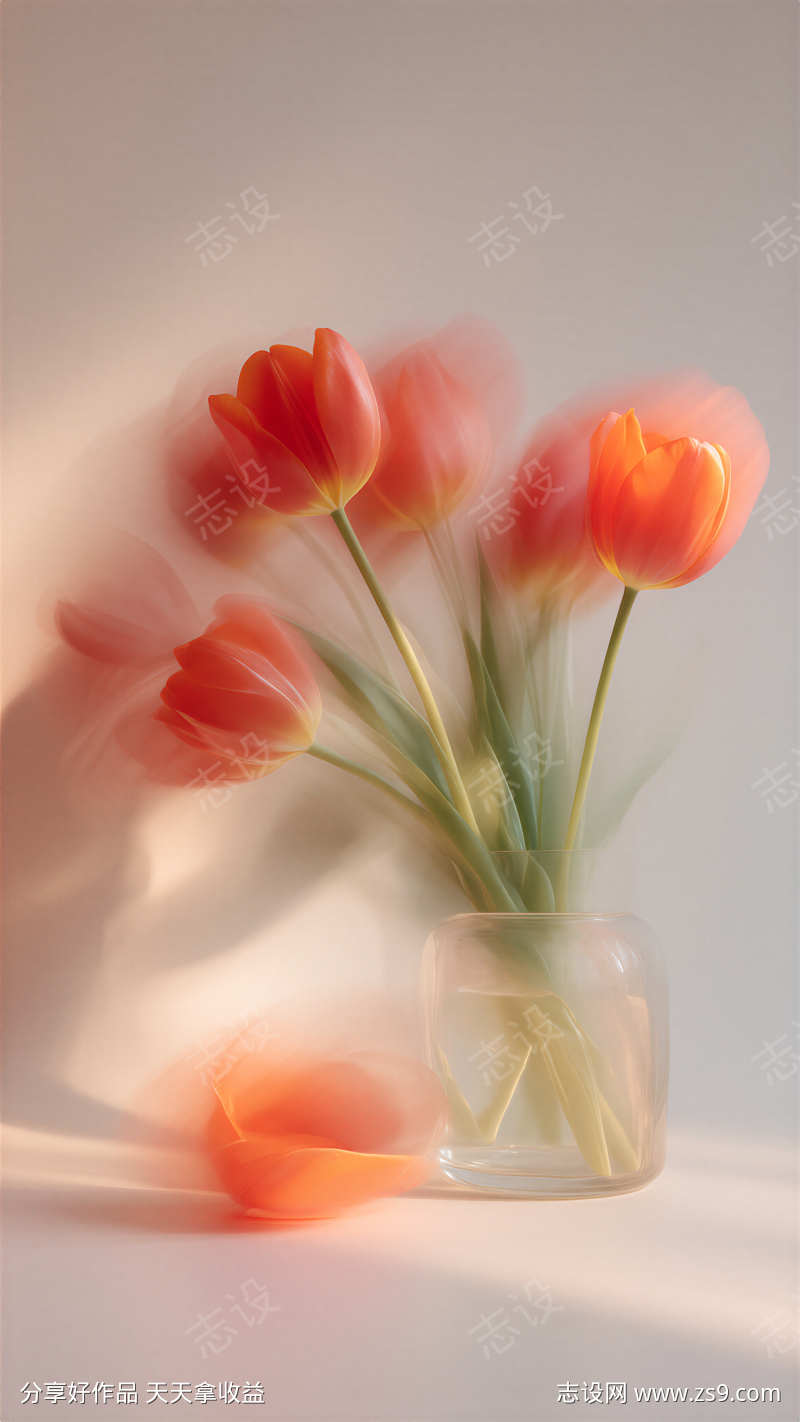 郁金香梦幻背景图