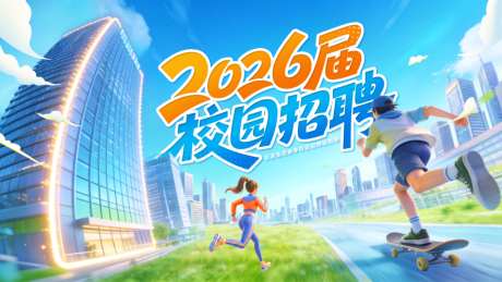 招聘校招招募毕业季运动会背景板活动展板海