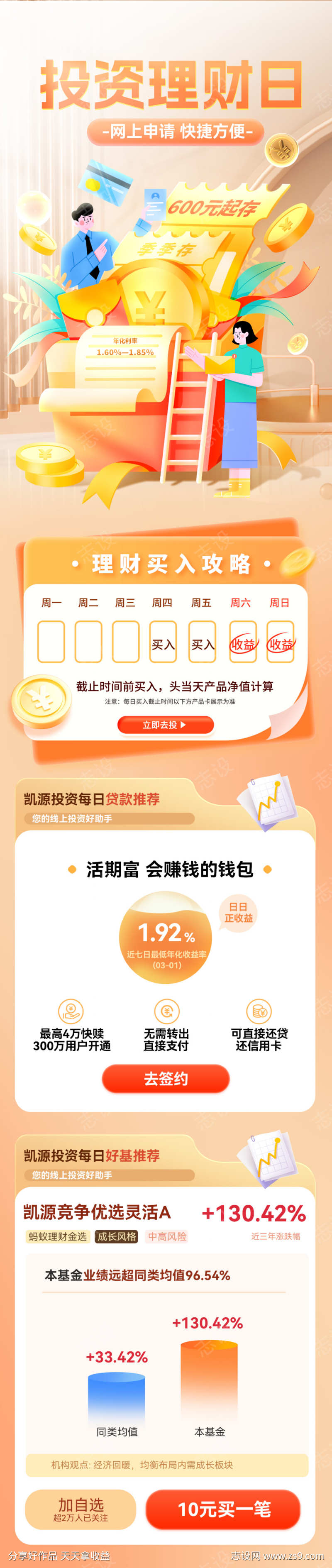 基金理财贷款利息加息金融股票政策定投海报