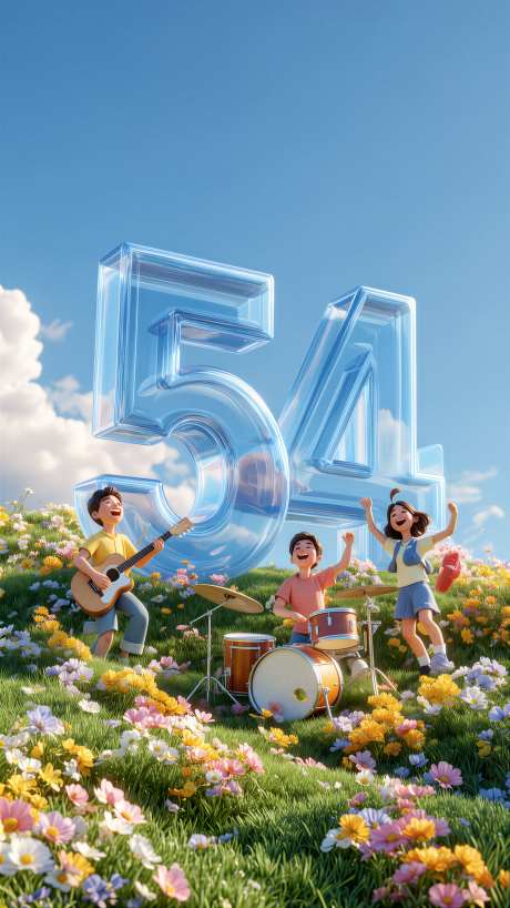 五四青年节插画图