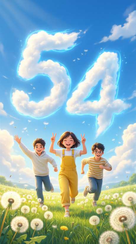 五四青年节插画