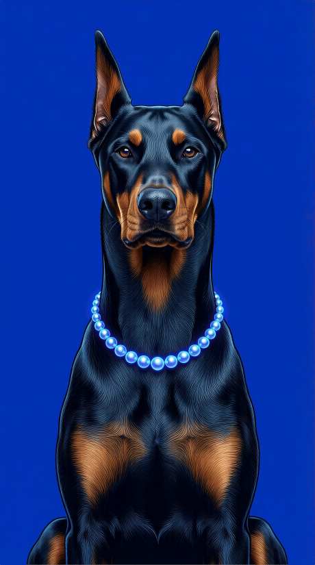 杜宾犬极简背景素材