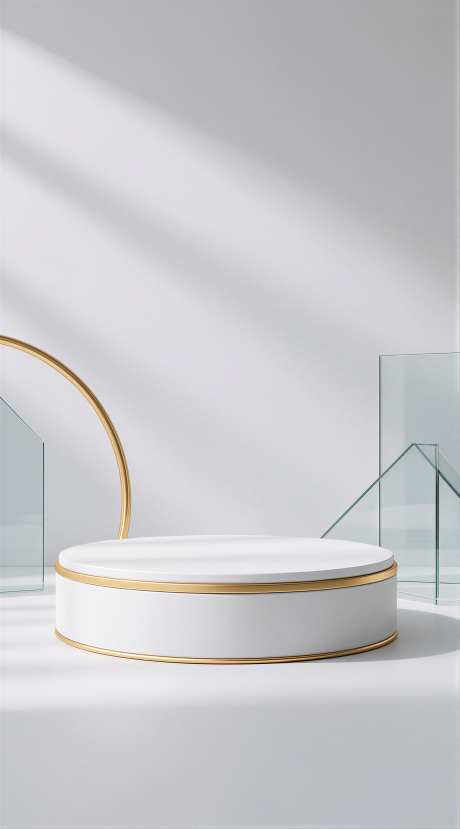 高级灰光影透明玻璃电商主图展台素材