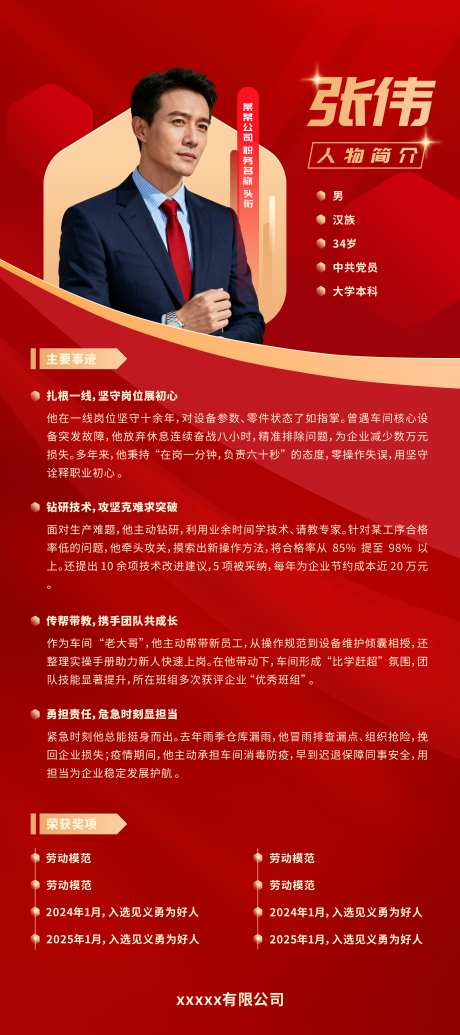 人物介绍易拉宝