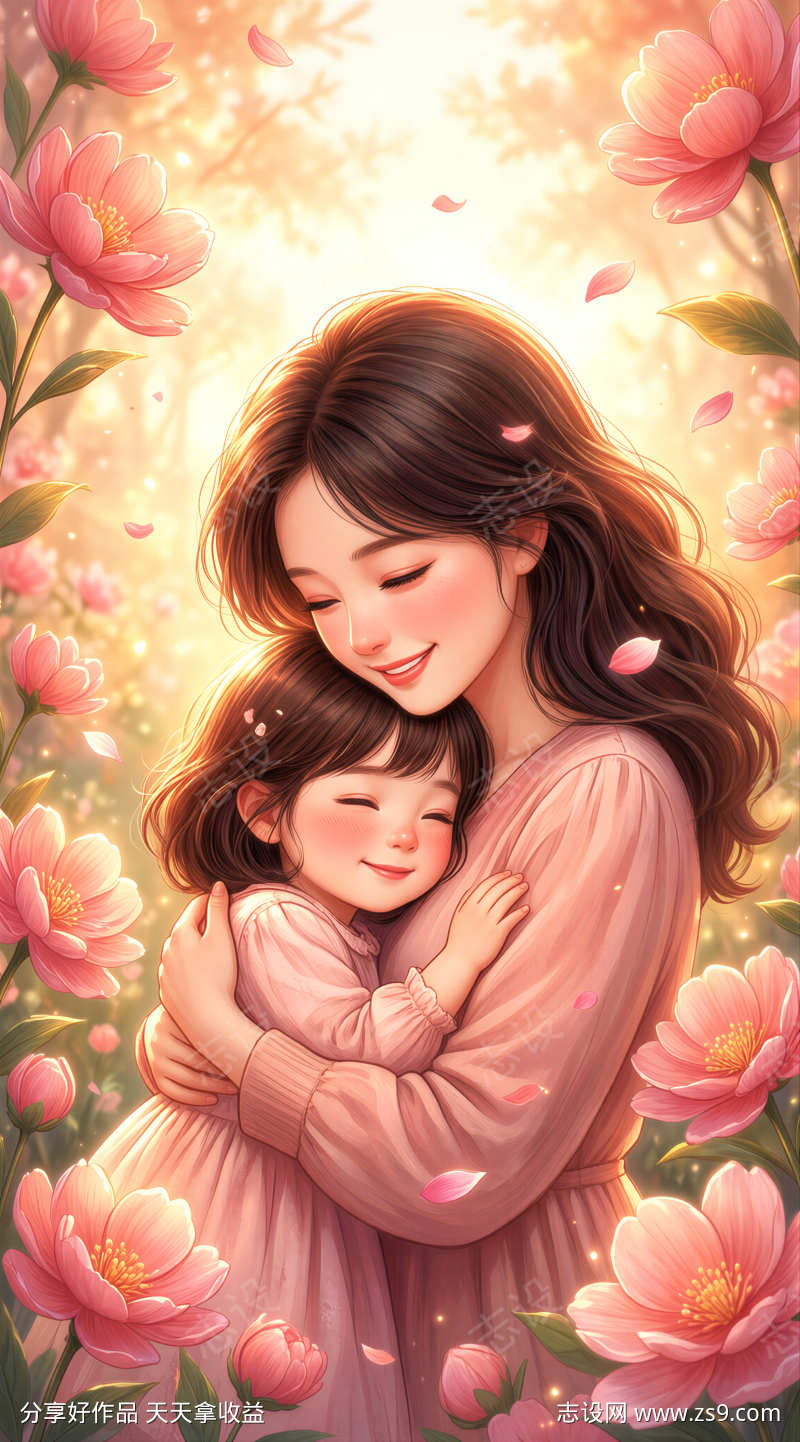 母亲节插画场景