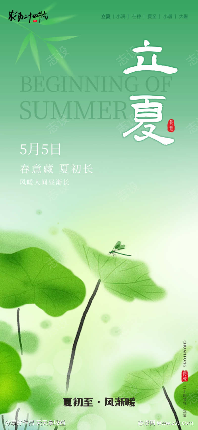 二十四节气海报立夏