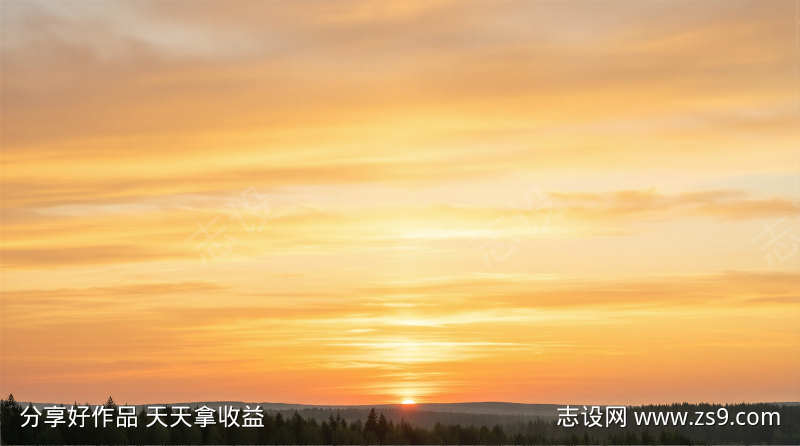 初夏金橙日出天际温柔治愈背景
