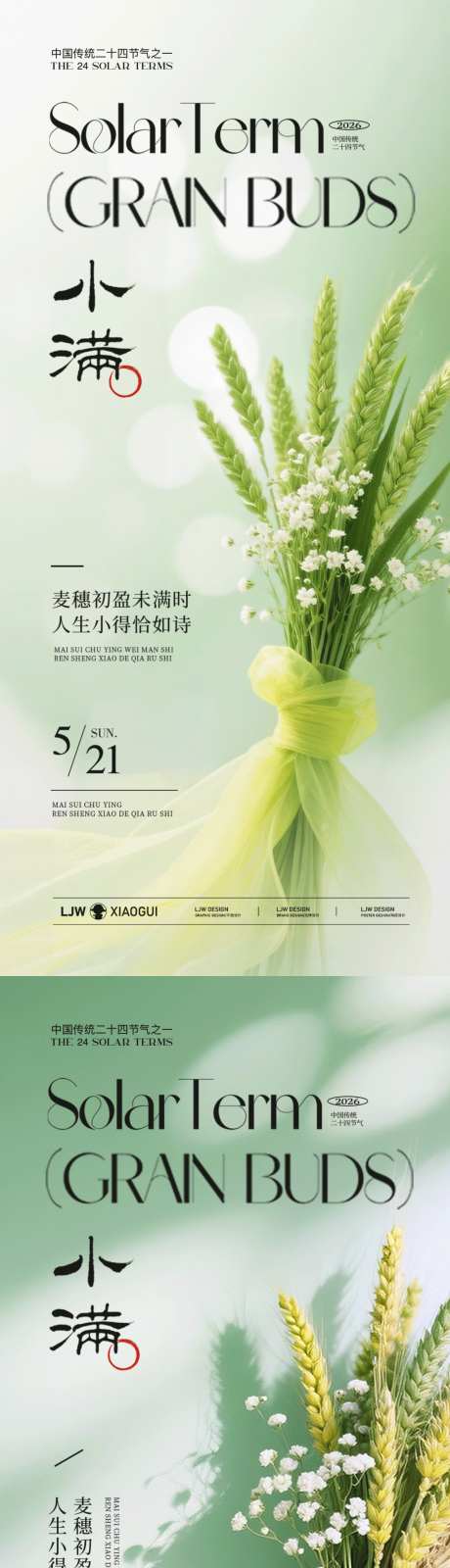 小满唯美麦穗意境海报