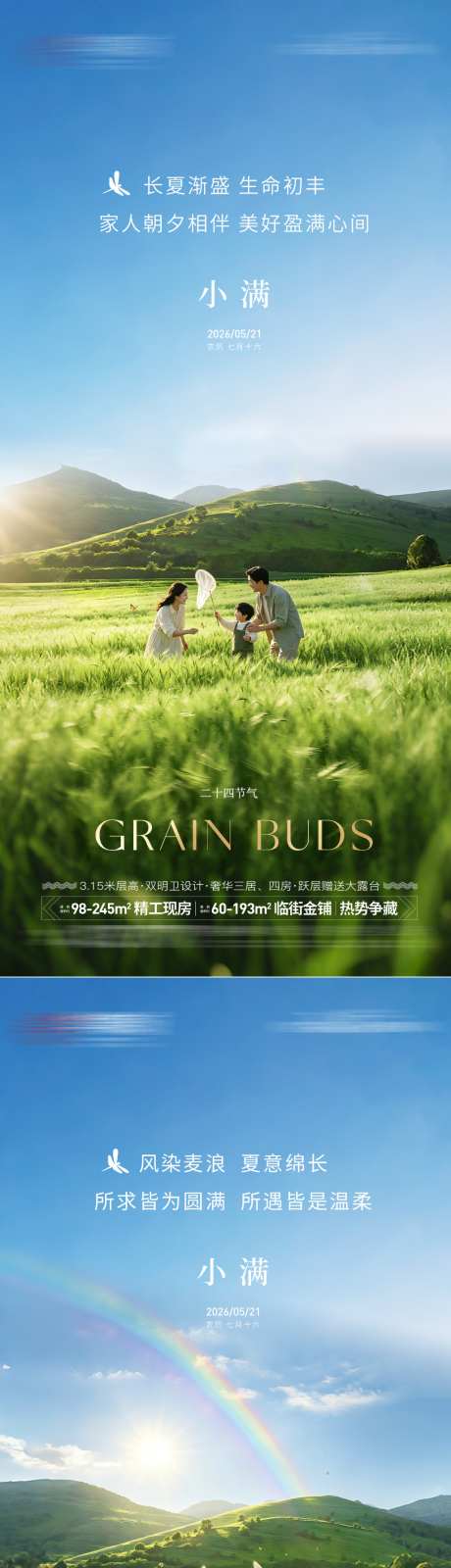 地产小满节气海报_源文件下载_PSD格式_1024X2218像素-临街,现房,精工-作品编号:2026050911074545-志′设’网