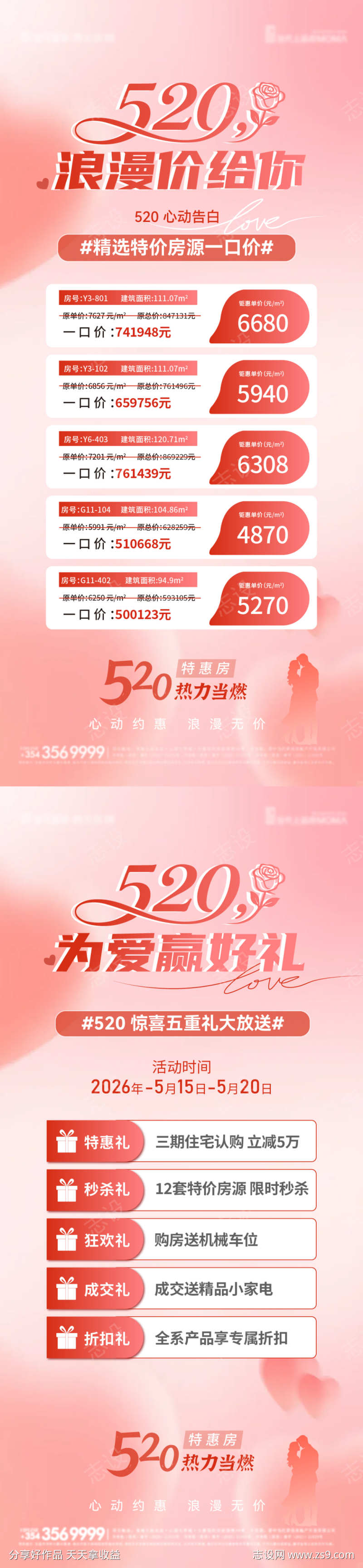 520特价房五重礼活动海报