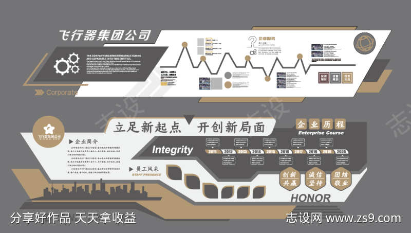 展厅办公室立面企业文化墙